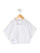 Christian Dior Girls' Short Sleeved Cropped Button Up Top