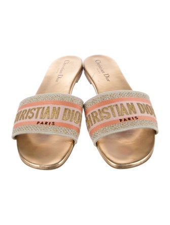 Christian Dior Canvas Printed Slides