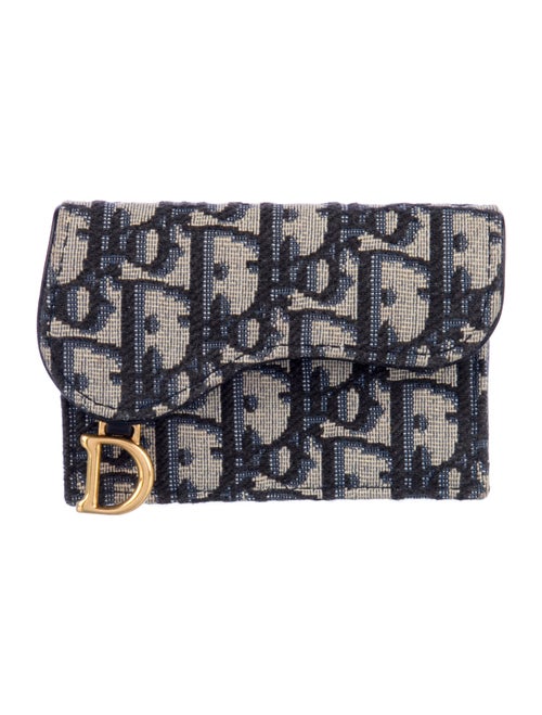 Christian Dior Saddle Cardholder Oblique Jacquard Compact Wallet