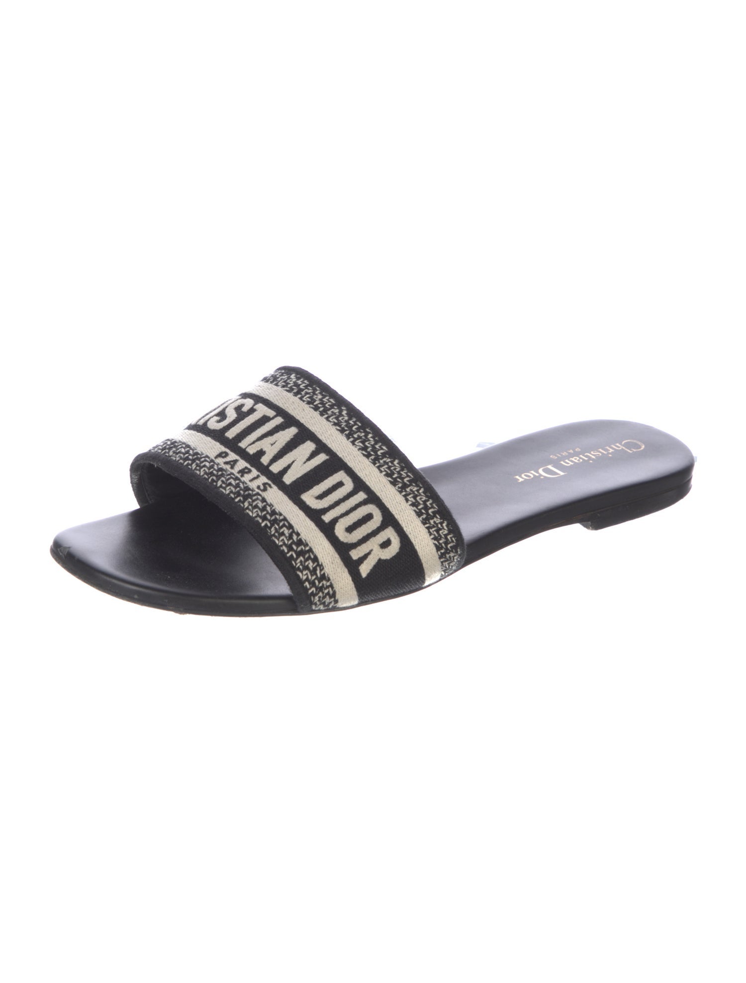 Christian Dior Canvas Printed Slides