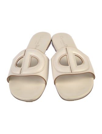 Christian Dior Leather Cutout Accent Slides