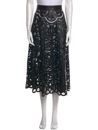 Christian Dior Leather Midi Length Skirt