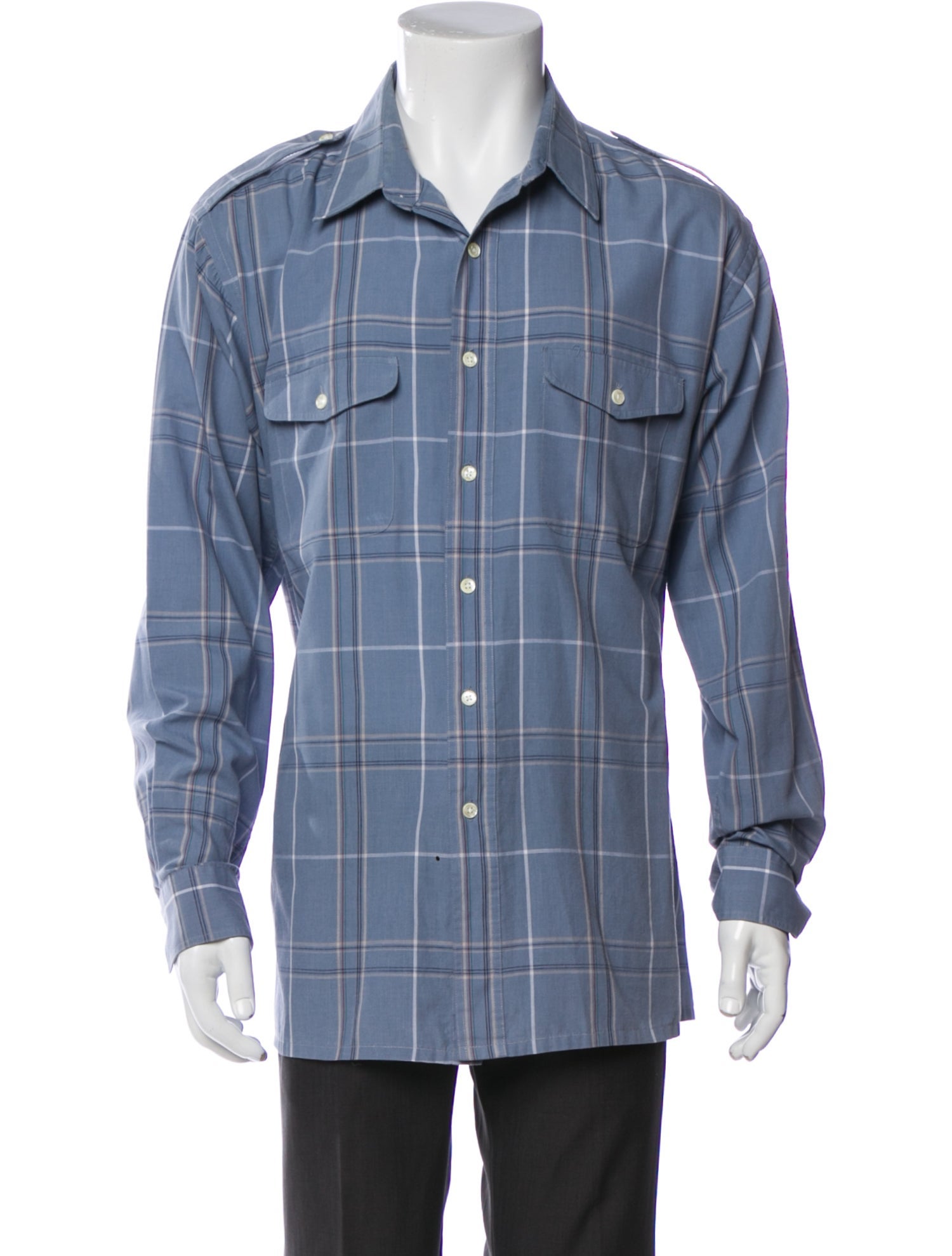 Christian Dior Plaid Print Long Sleeve Western Shirt