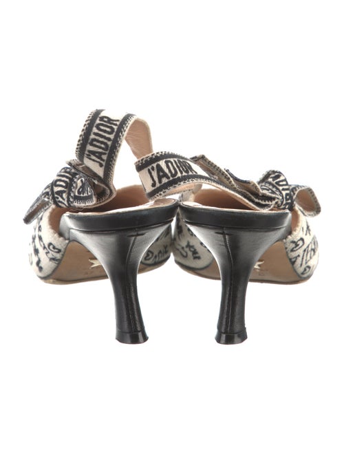 Christian Dior Printed Bow Accents Slingback Pumps