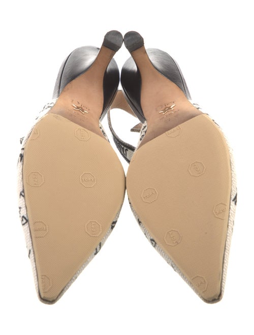 Christian Dior Printed Bow Accents Slingback Pumps