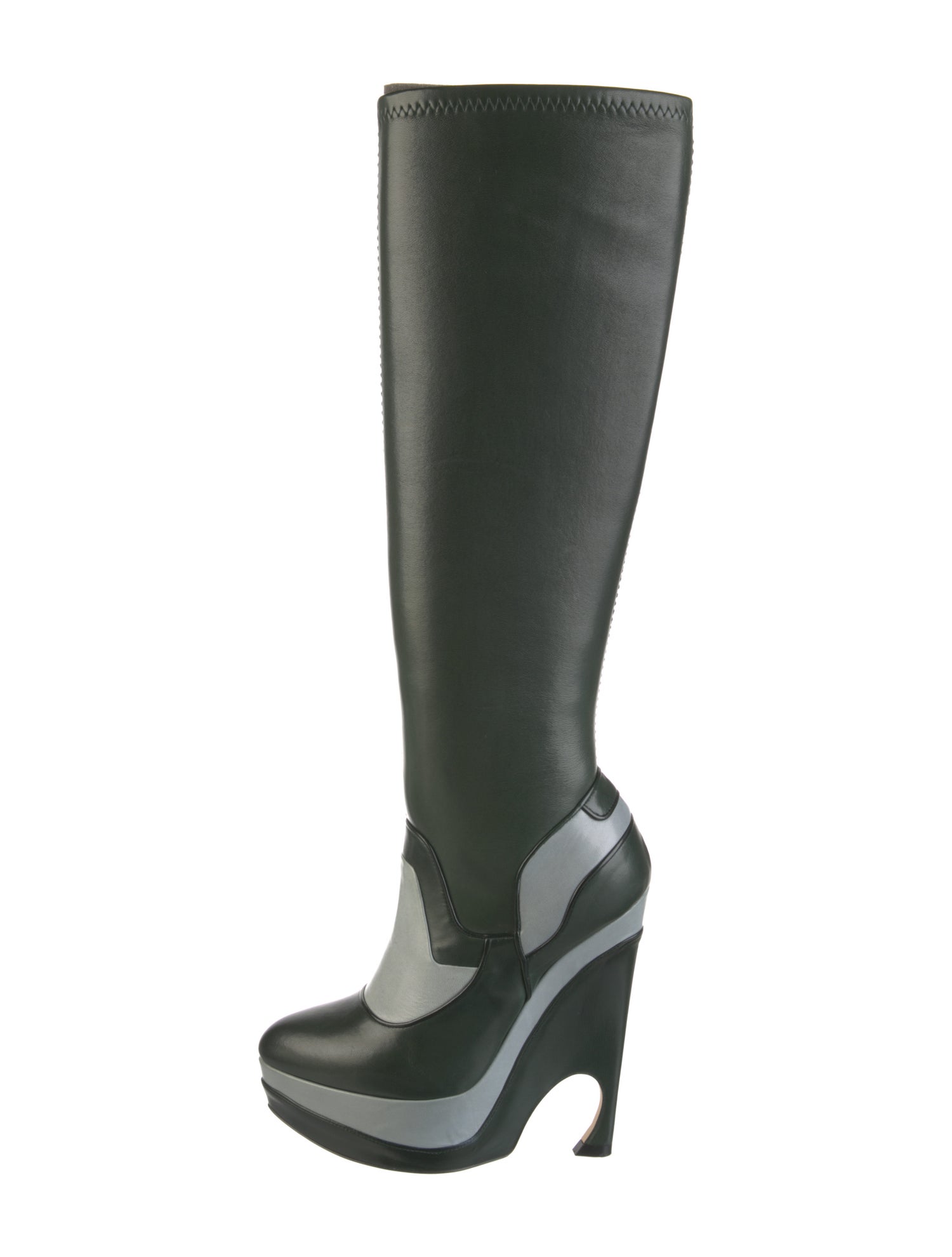 Christian Dior Leather Whipstitch Trim Boots w/ Tags