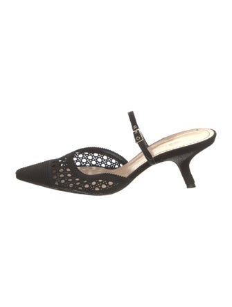 Christian Dior Cannage Pattern Scalloped Accent Mules