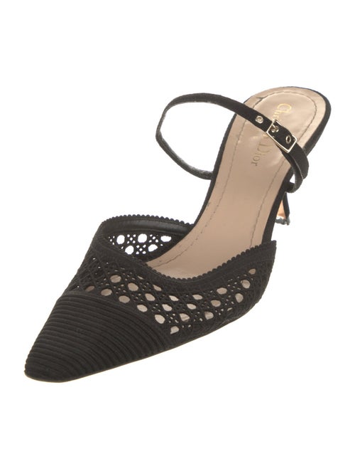 Christian Dior Cannage Pattern Scalloped Accent Mules