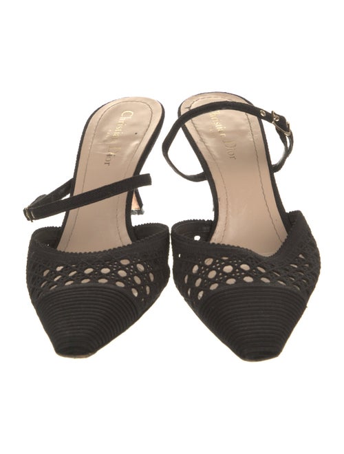 Christian Dior Cannage Pattern Scalloped Accent Mules