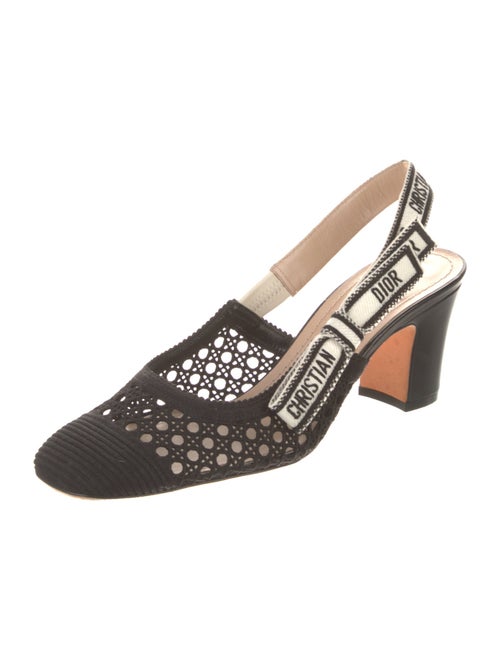 Christian Dior Cannage Pattern Bow Accents Slingback Pumps