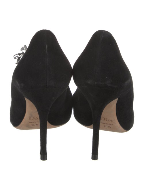 Christian Dior Suede Bow Accents T-Strap Pumps