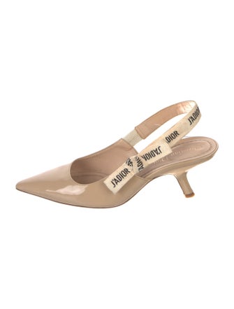 Christian Dior Patent Leather Printed Slingback Pumps