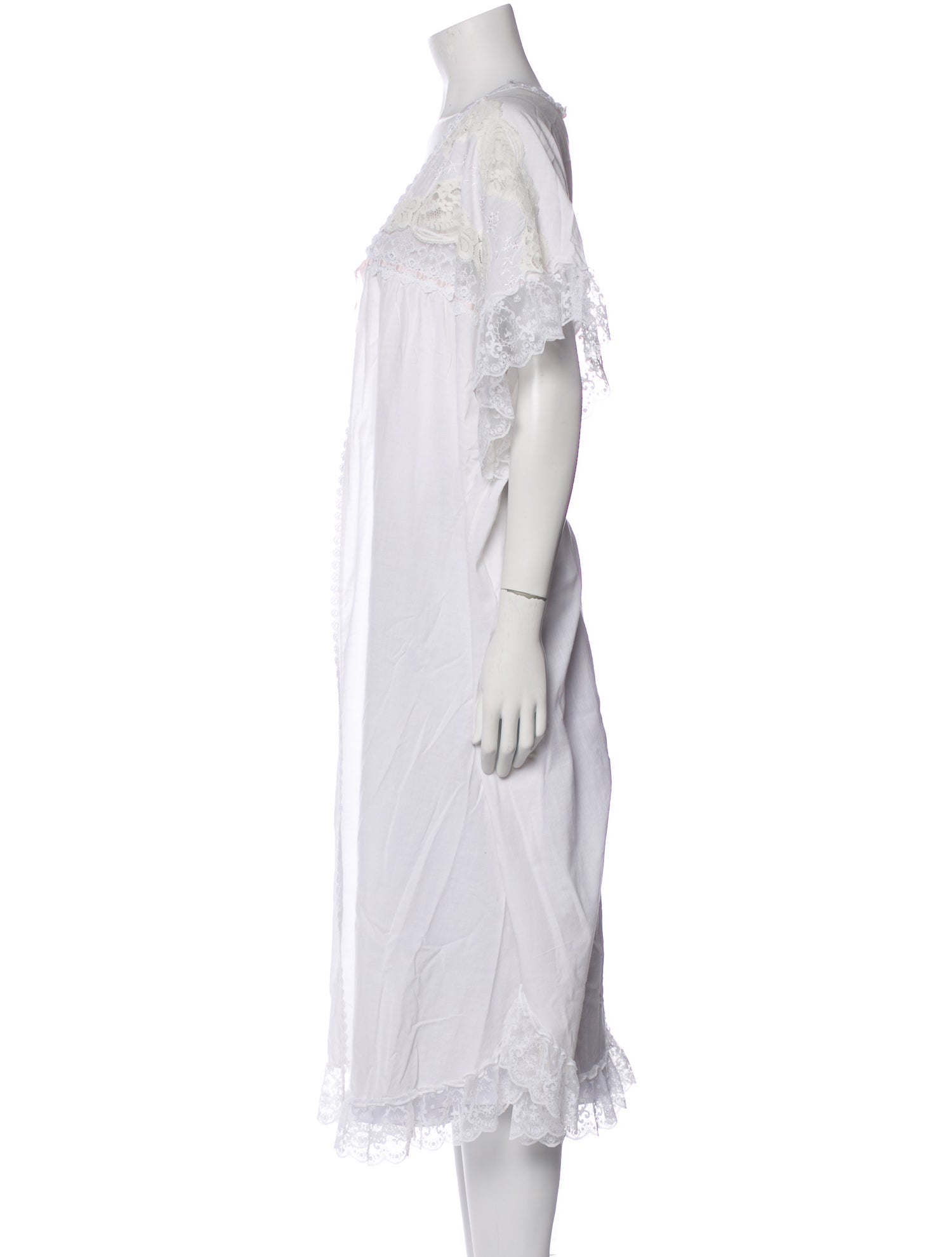 Christian Dior Lace Trim Embellishment Nightgown