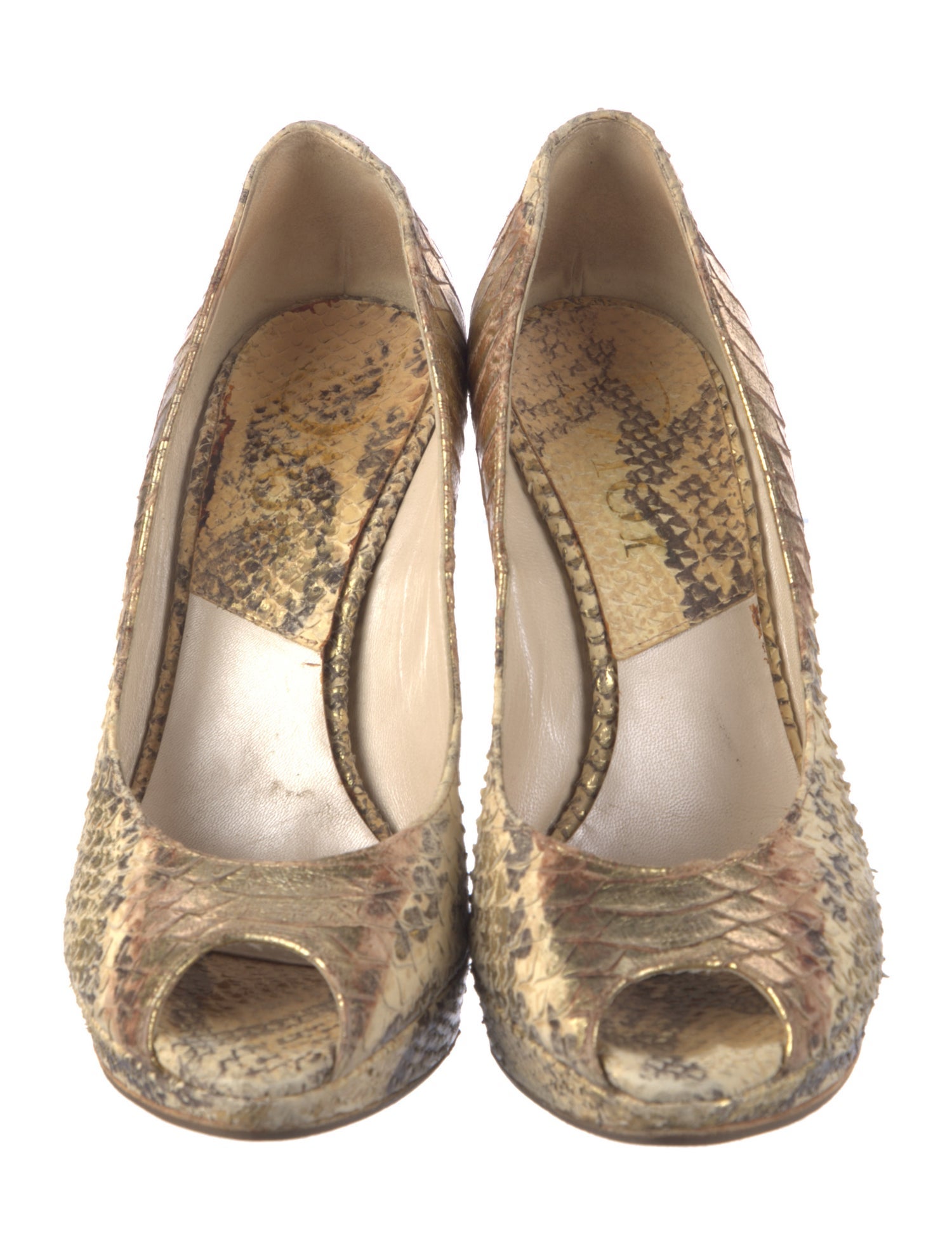 Christian Dior Python Animal Print Pumps