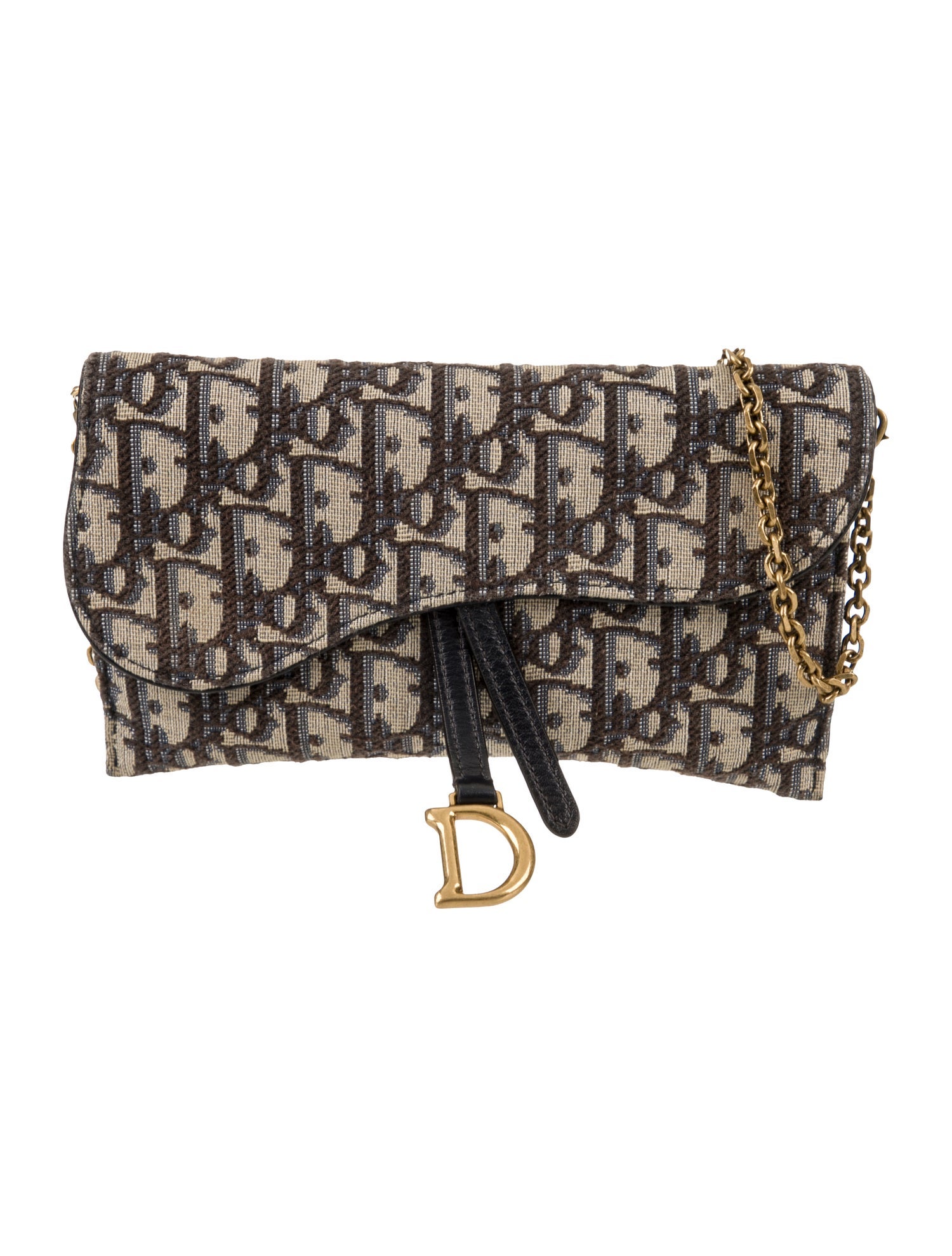 Christian Dior Oblique Jacquard Wallet on Chain