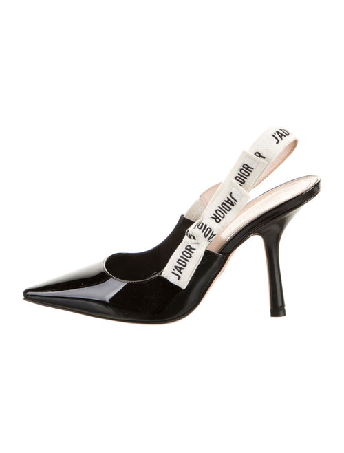 Christian Dior Patent Leather Printed Slingback Pumps