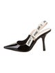 Christian Dior Patent Leather Printed Slingback Pumps