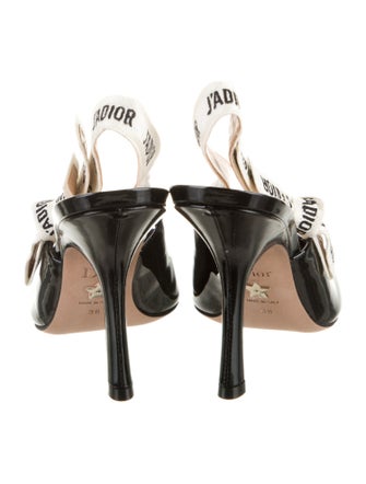 Christian Dior Patent Leather Printed Slingback Pumps