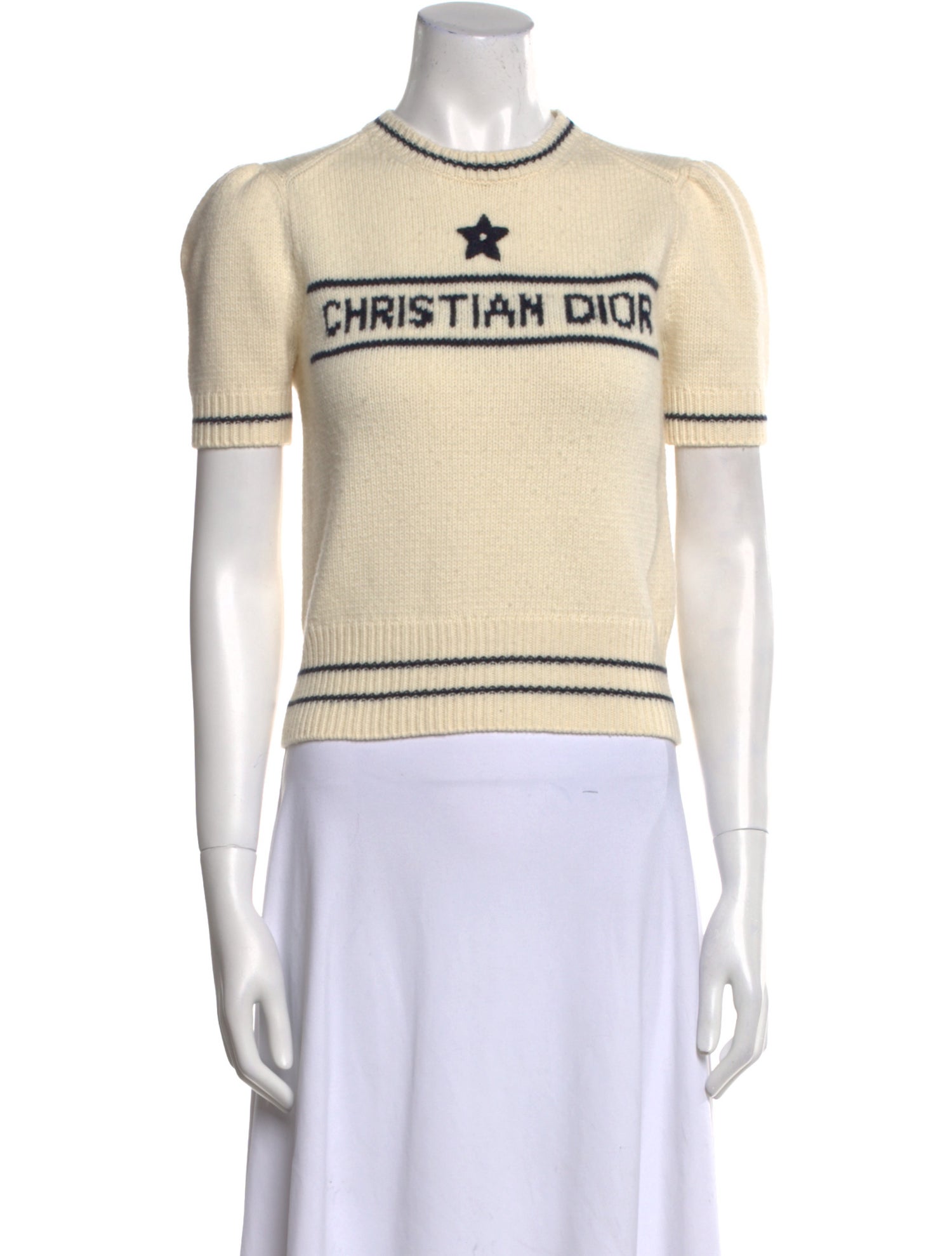 Christian Dior Virgin Wool Graphic Print Sweater