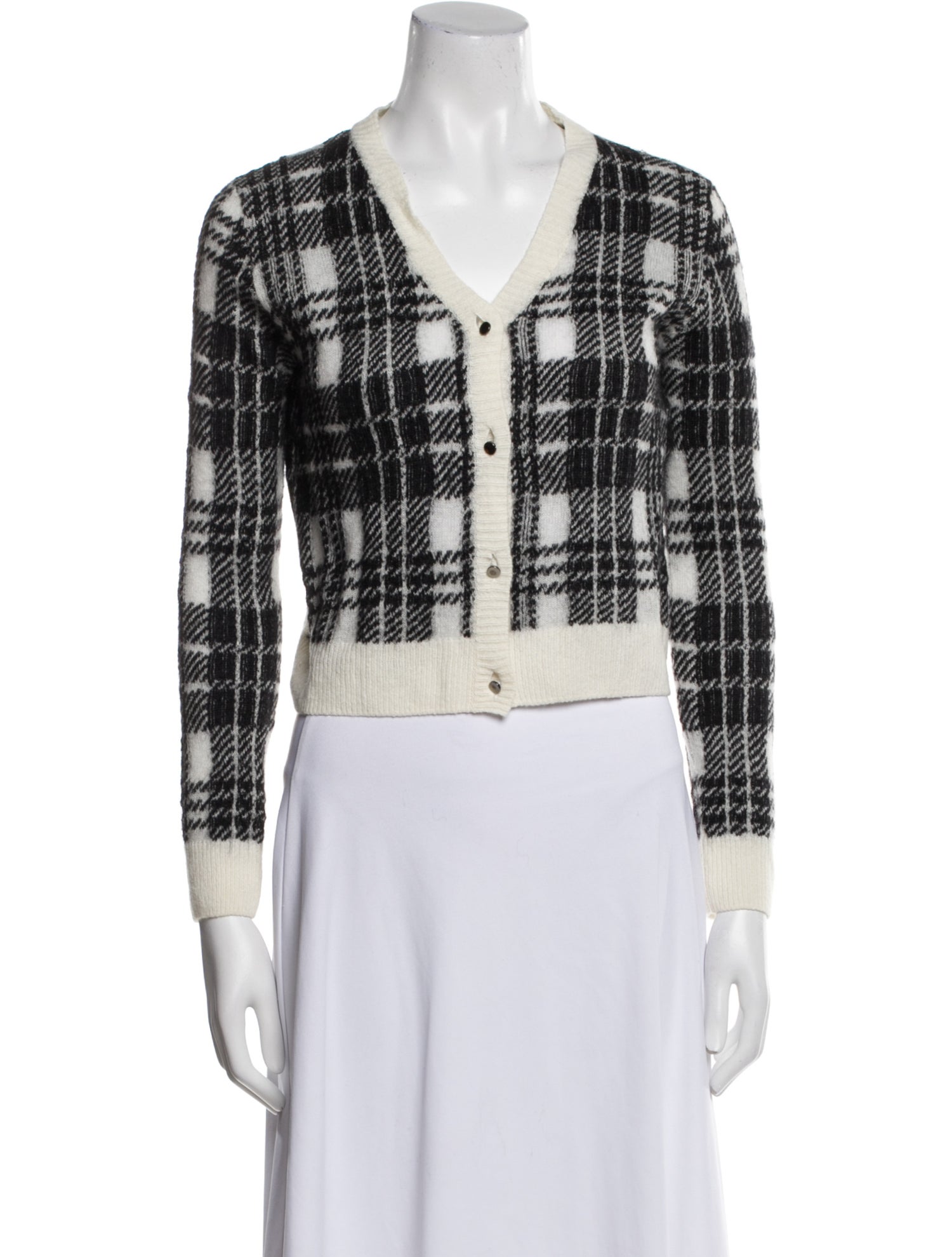 Christian Dior Mohair Plaid Print Sweater