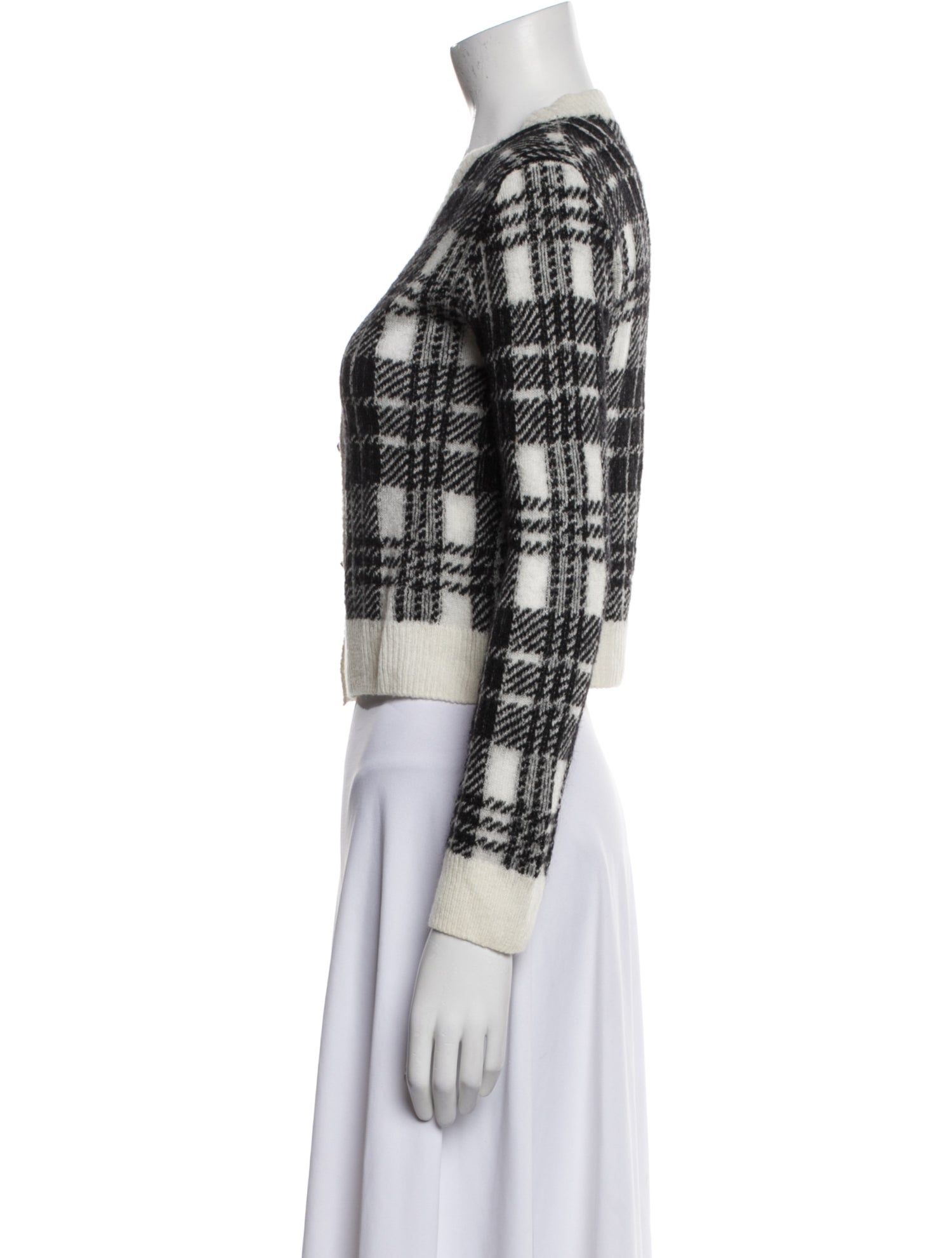 Christian Dior Mohair Plaid Print Sweater