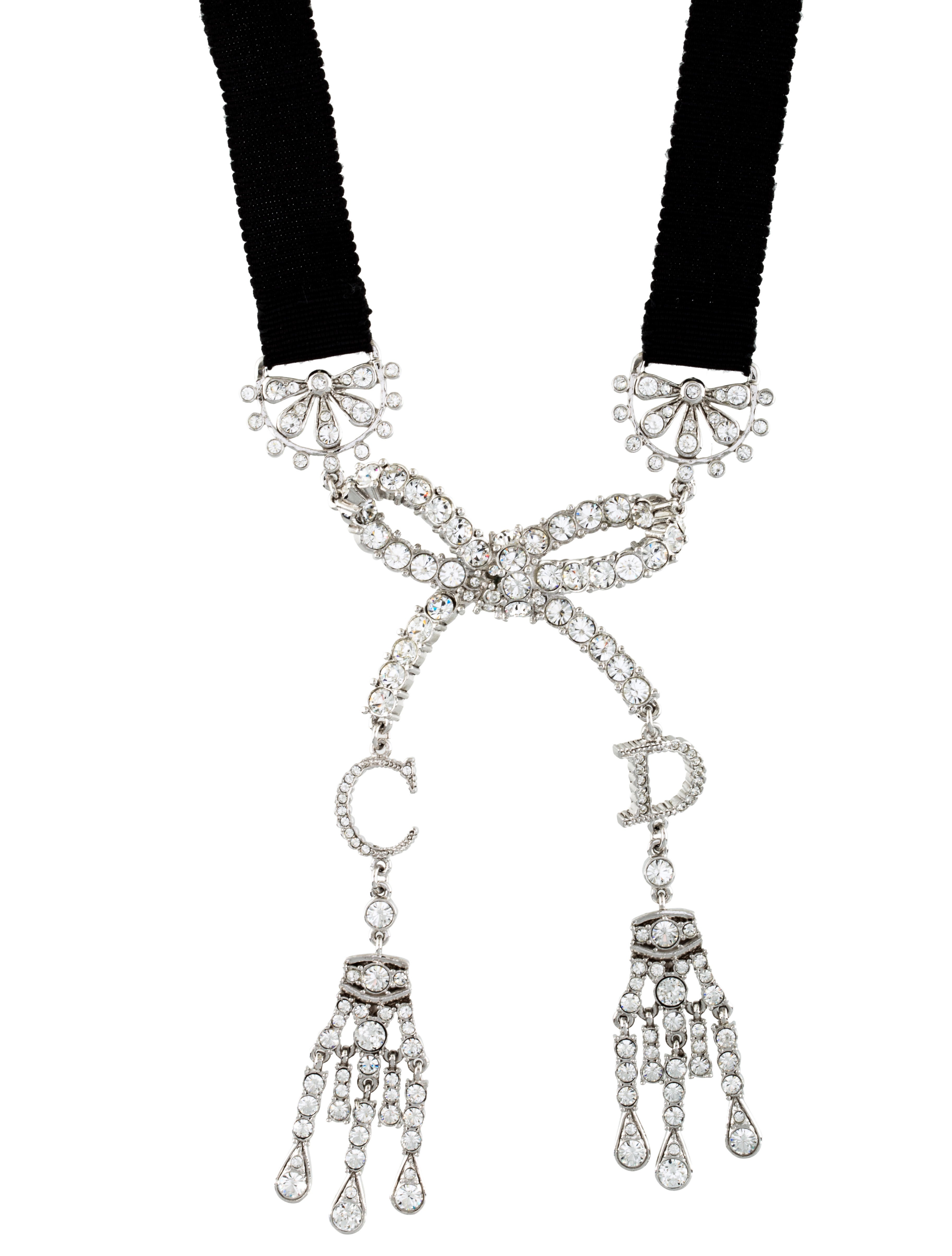 Christian Dior Crystal Bow Necklace Necklaces CHR53736 The RealReal