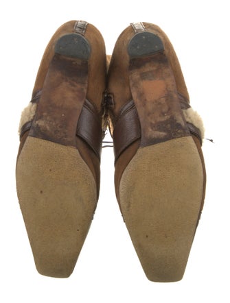 Christian Dior Signature Logo Shearling Lace-Up Boots