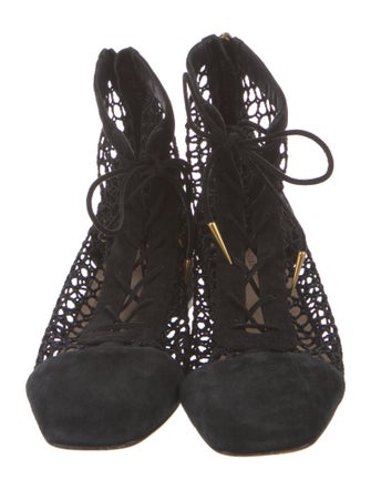 Christian Dior Suede Lace-Up Boots