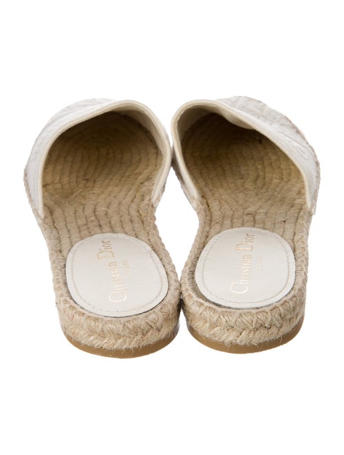 Christian Dior Canvas Embroidered Accent Mules