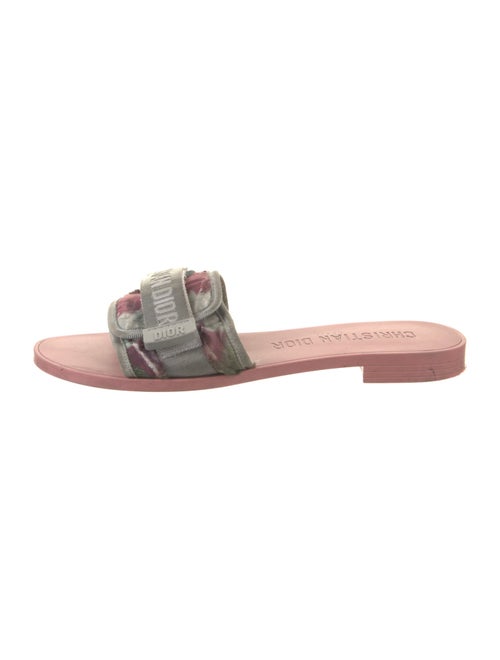 Christian Dior Printed Grosgrain Trim Slides