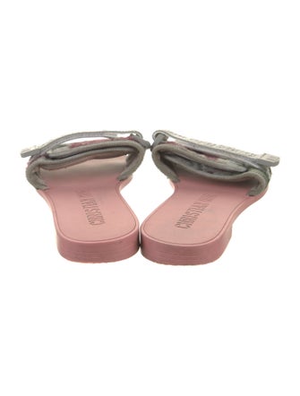 Christian Dior Printed Grosgrain Trim Slides