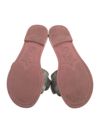 Christian Dior Printed Grosgrain Trim Slides