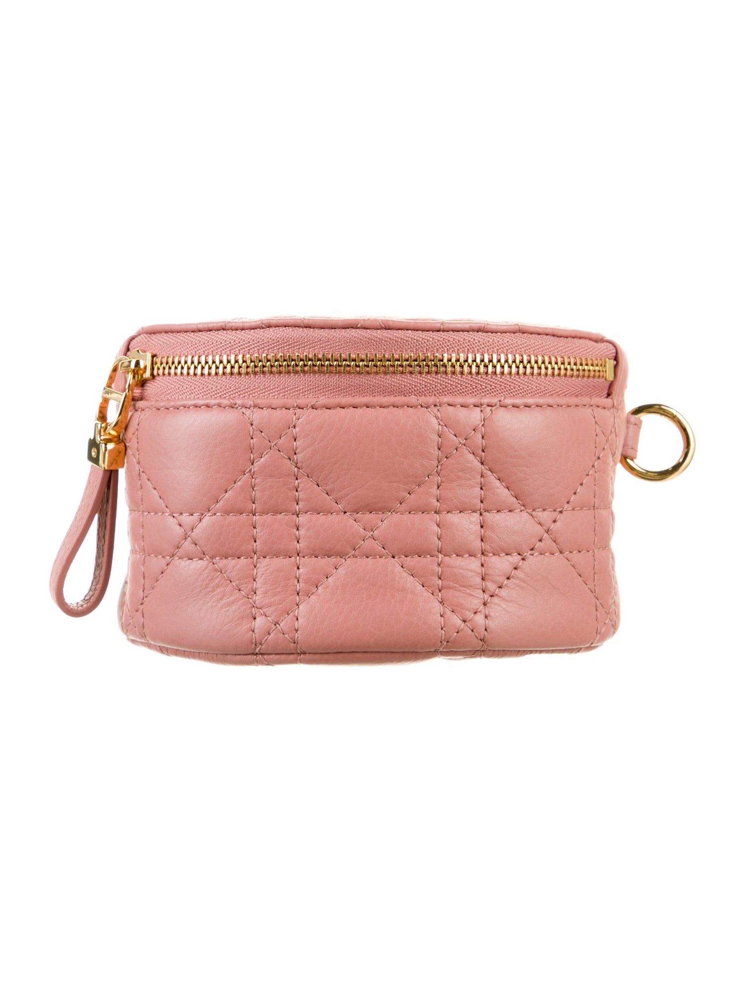 Christian Dior Caro Half-Moon Coin Pouch Quilted Pattern Wallet