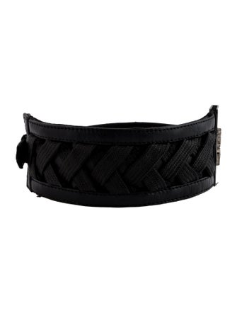 Christian Dior Leather & Fabric Wrap Bracelet