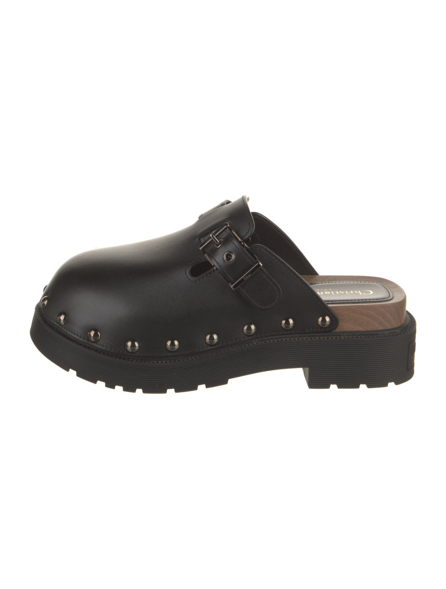 Christian Dior Leather Studded Accents Mules