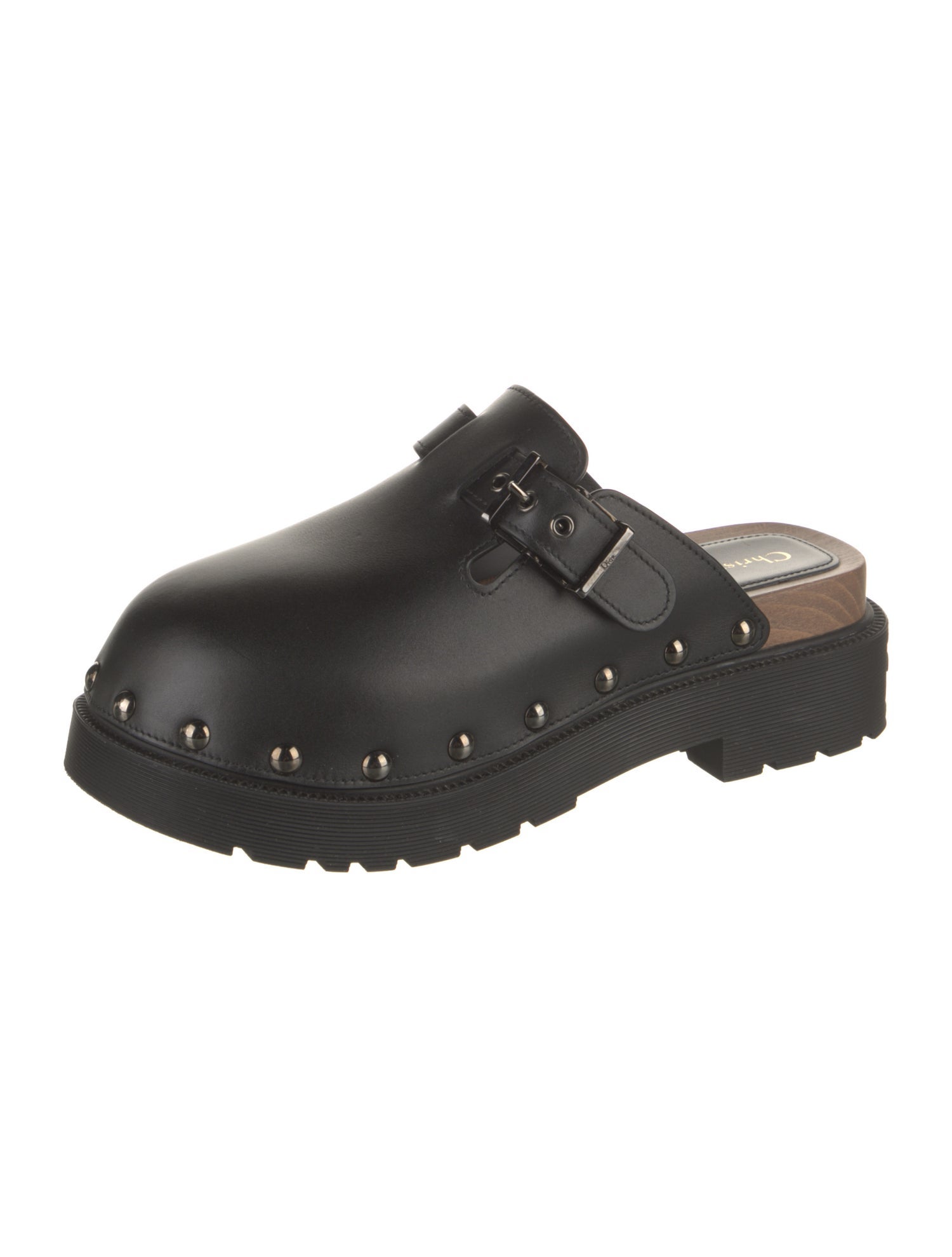 Christian Dior Leather Studded Accents Mules