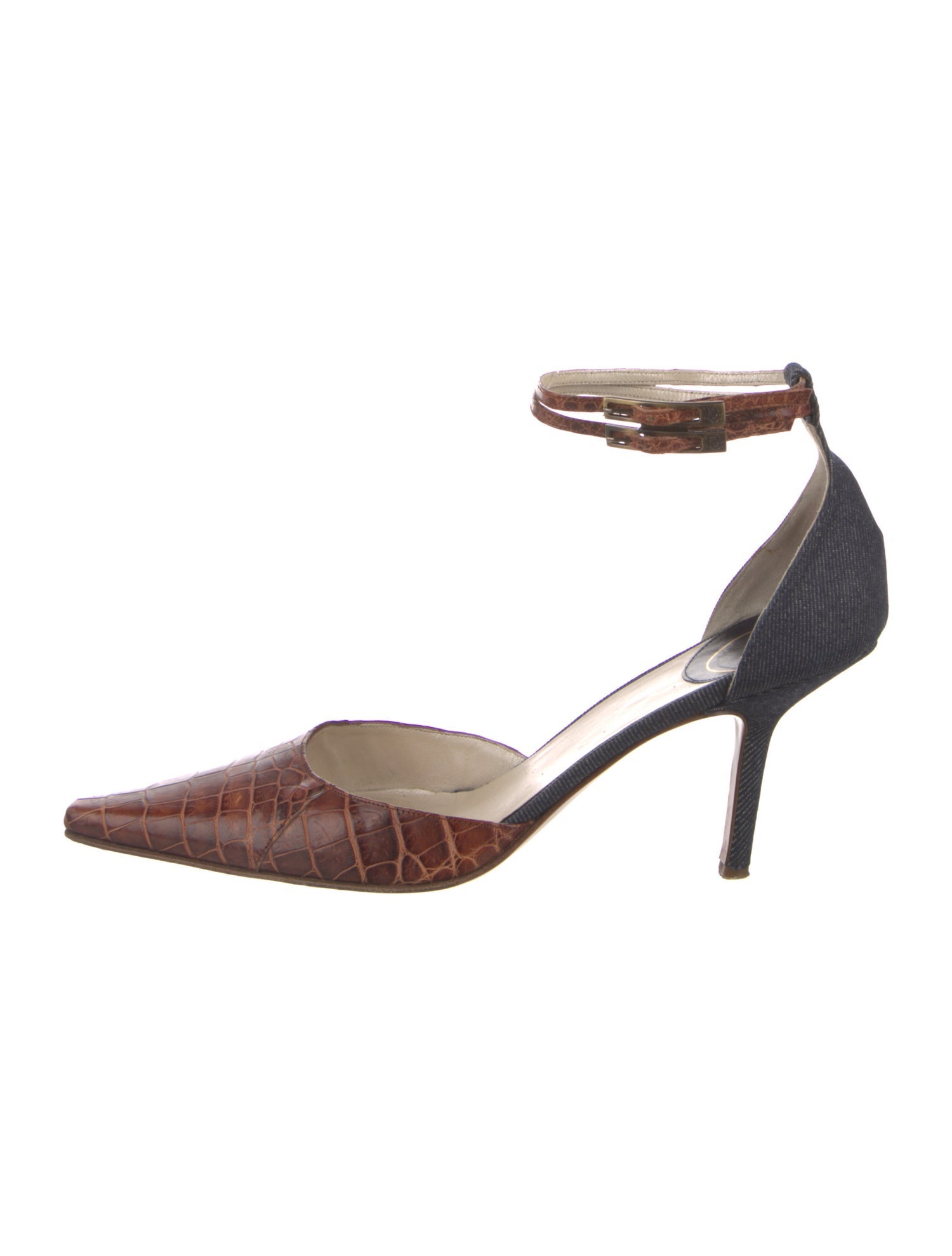 Christian Dior Denim Printed D'Orsay Pumps