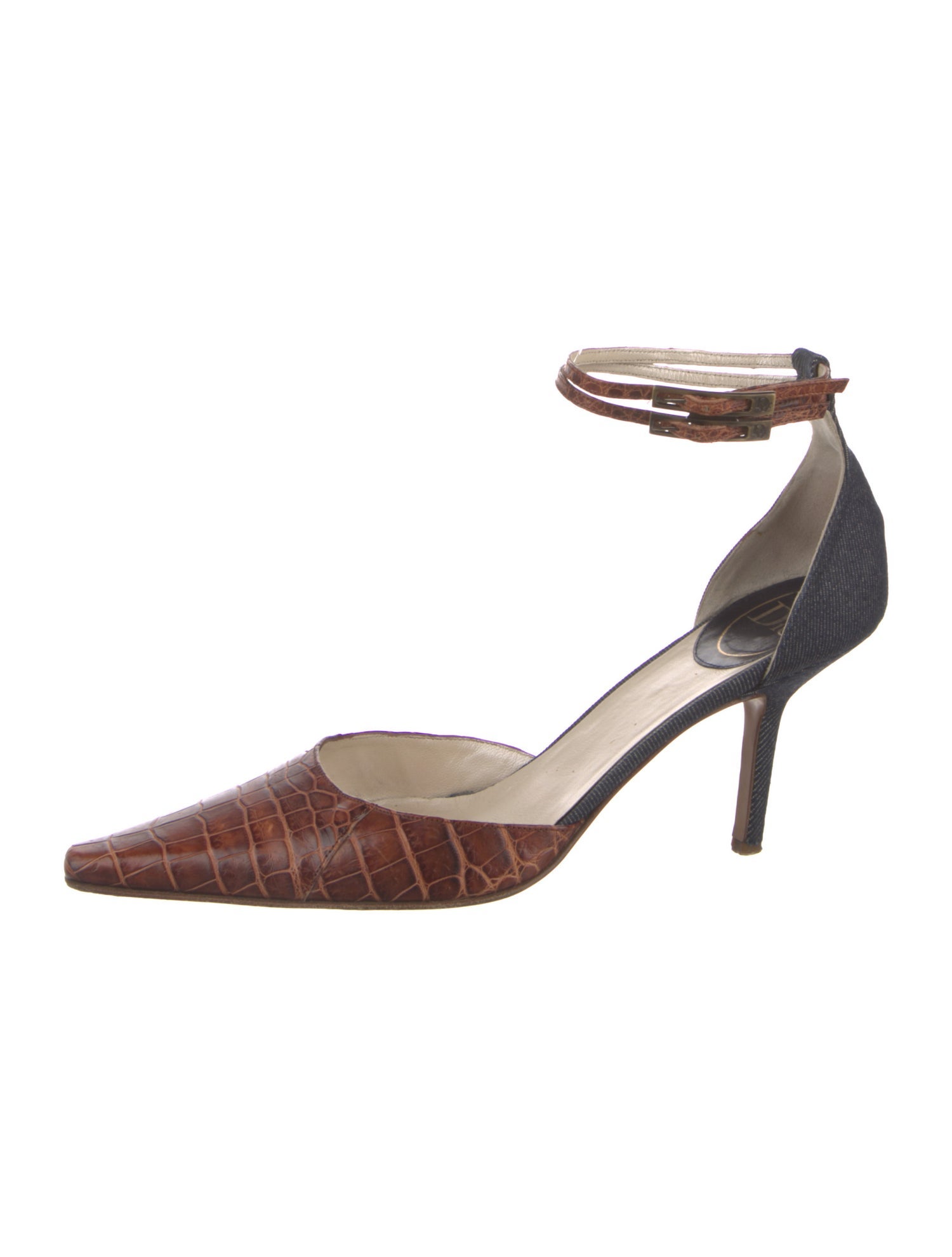 Christian Dior Denim Printed D'Orsay Pumps