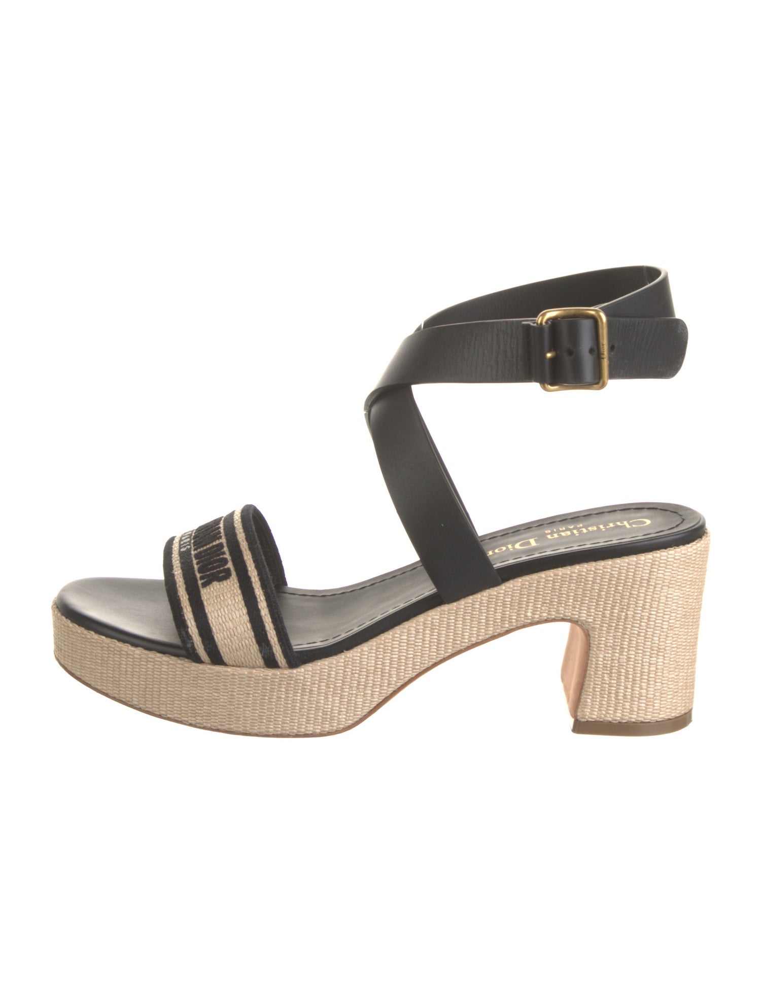 Christian Dior Leather Graphic Print Espadrilles