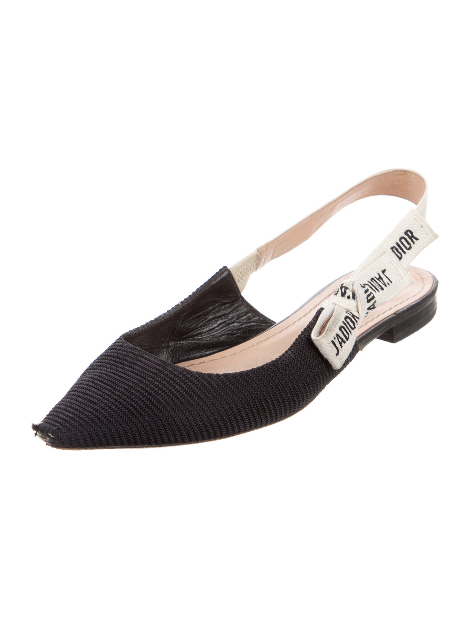Christian Dior Printed Bow Accents Slingback Flats