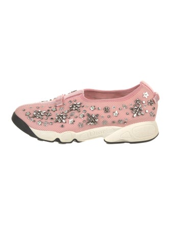 Christian Dior Mesh Bow Accents Sneakers