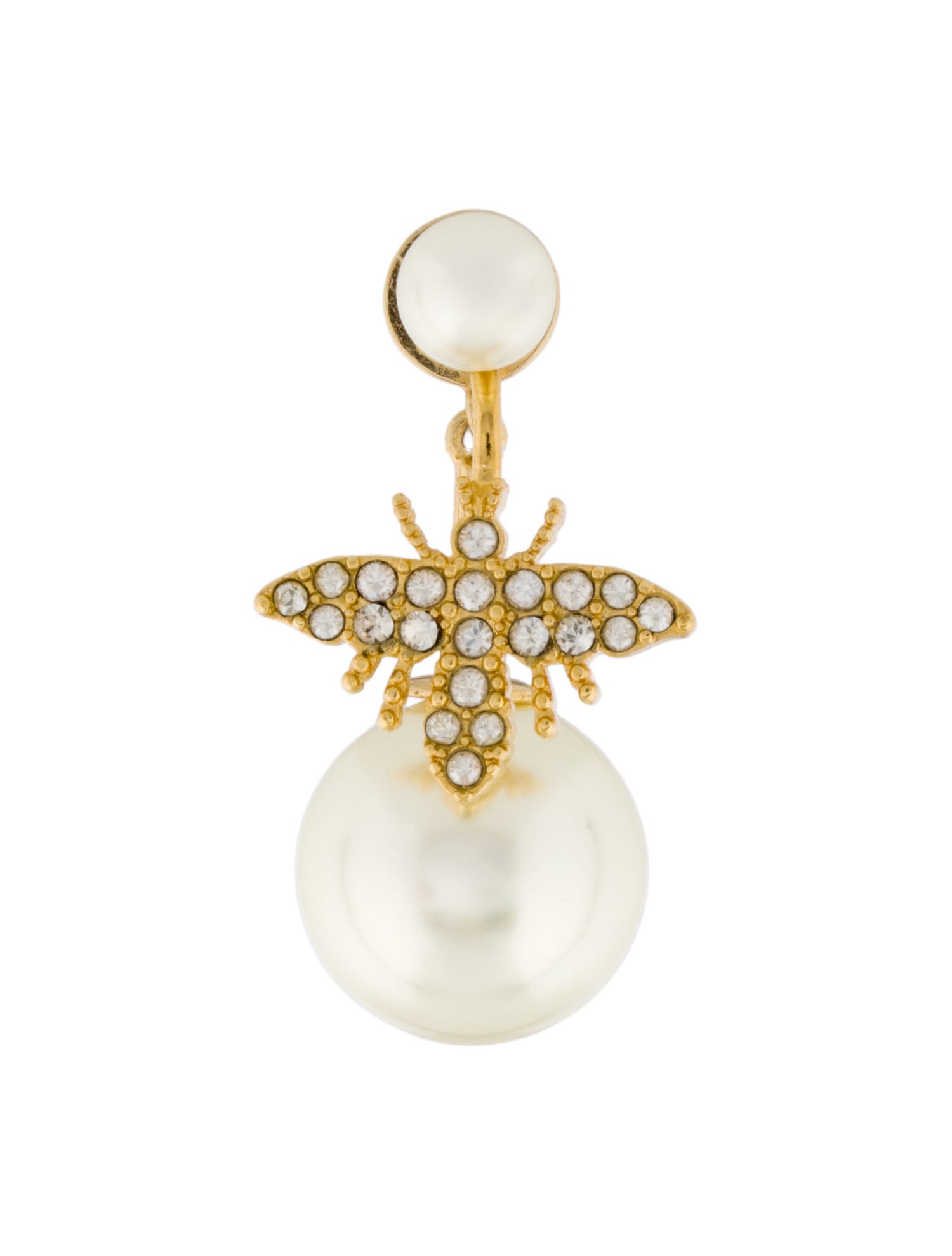 Christian Dior Faux Pearl & Crystal Tribal Earring