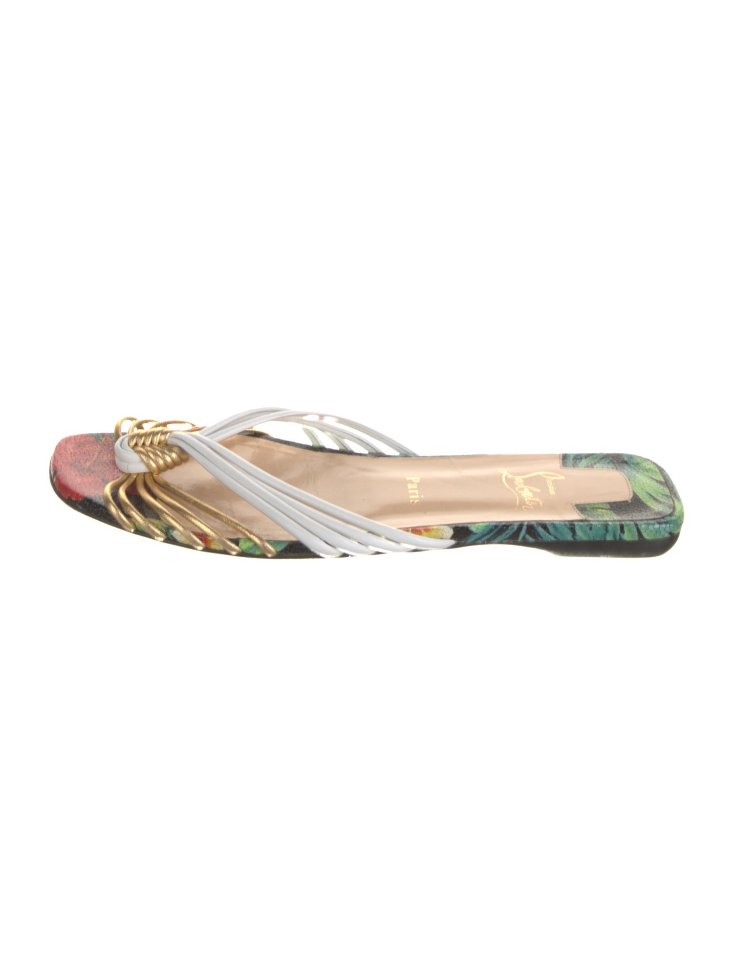 Christian Louboutin Leather Printed Slides