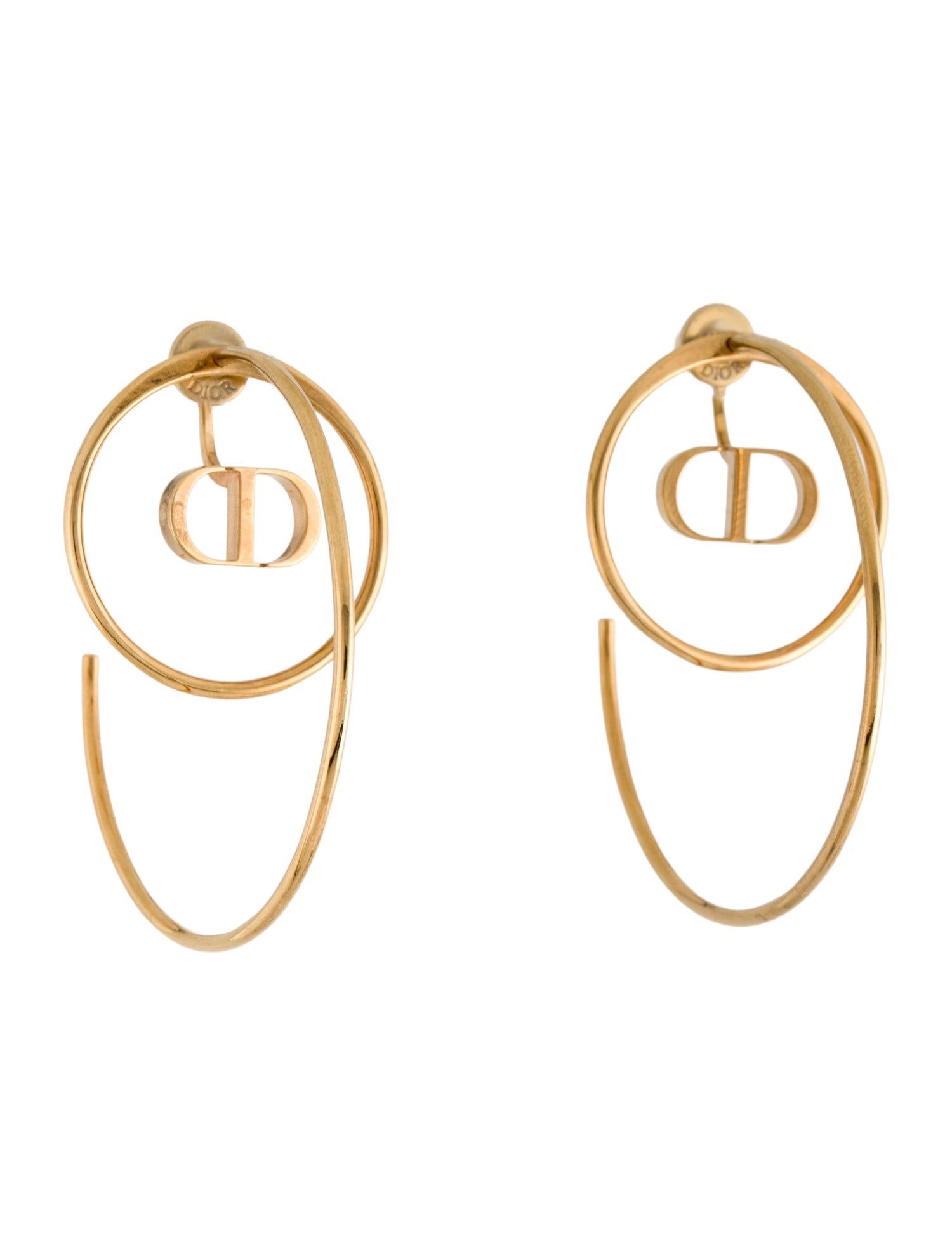 Christian Dior CD Hoop Drop Earrings