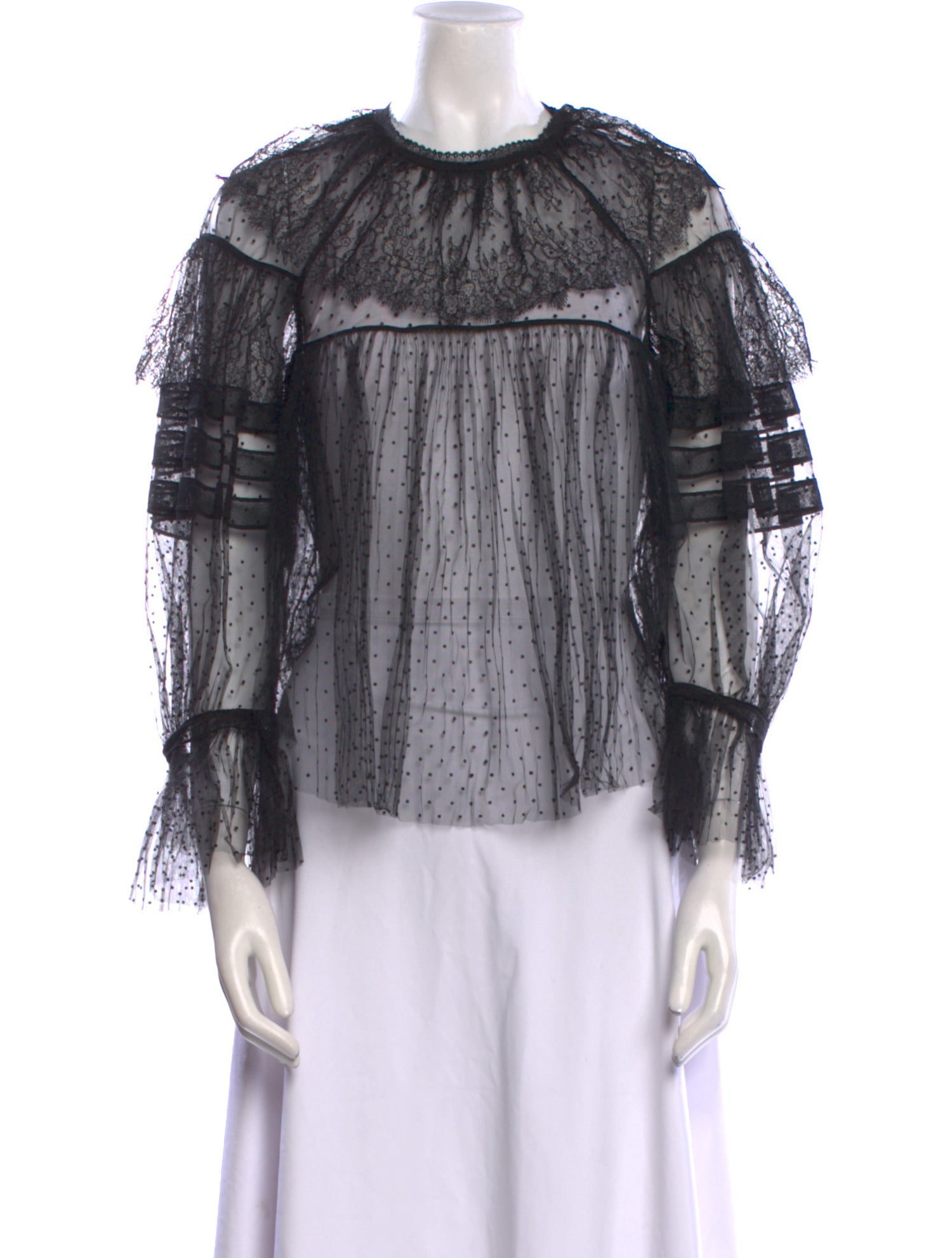 Christian Dior Lace Crew Neck Blouse