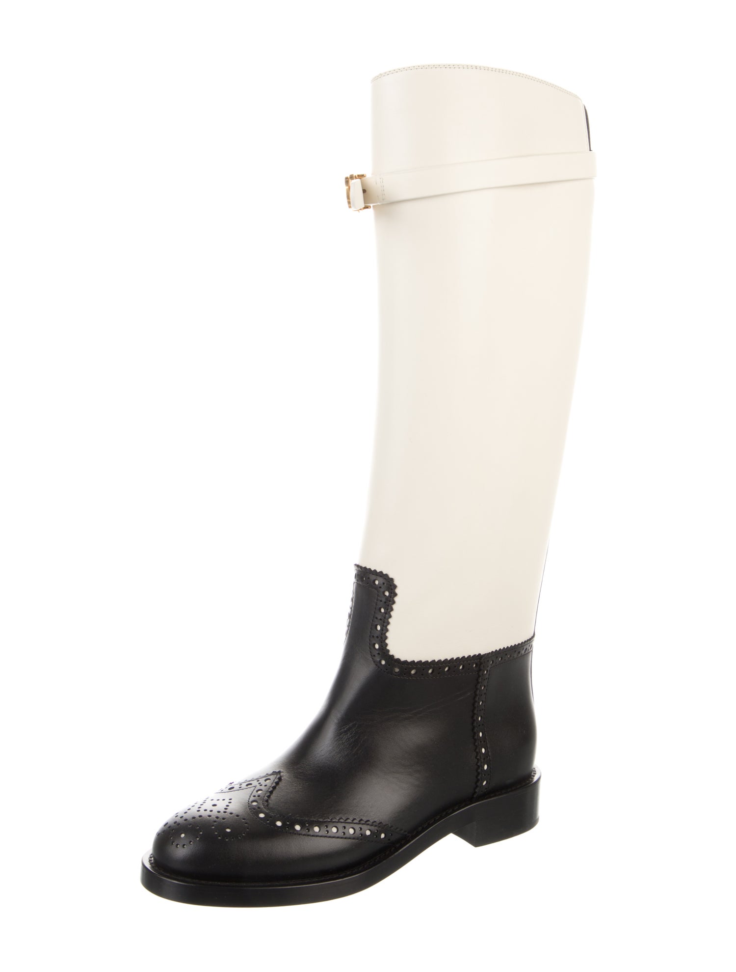 Christian Dior Leather Eyelet Trim Riding Boots w/ Tags