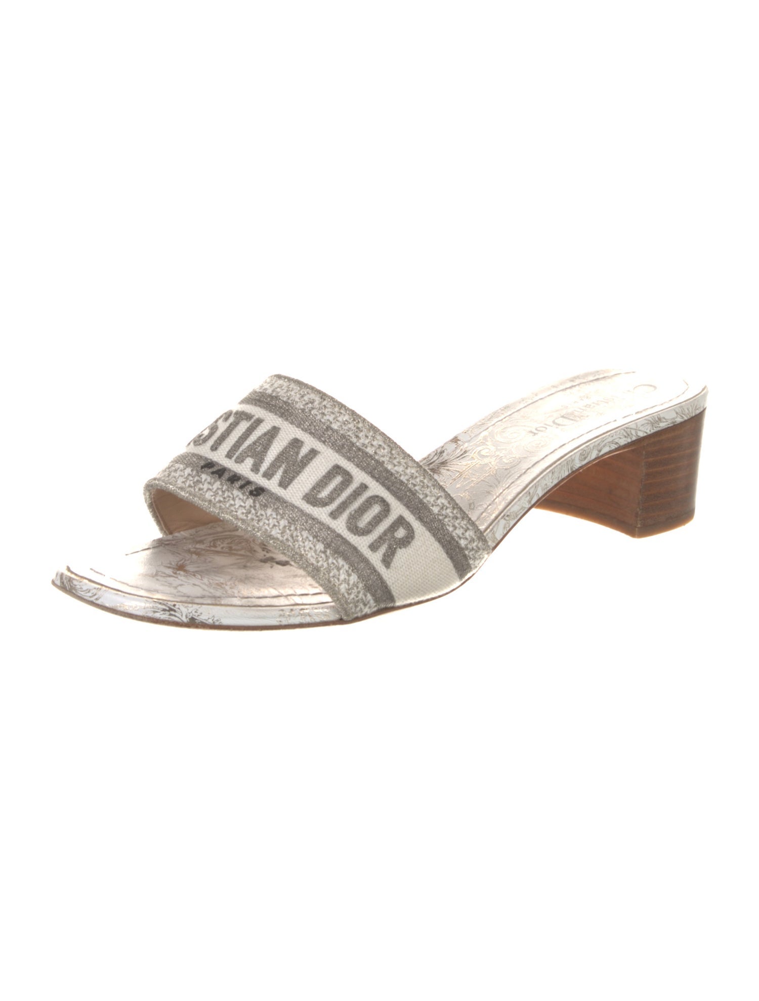 Christian Dior Canvas Printed Slides