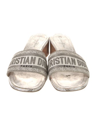 Christian Dior Canvas Printed Slides