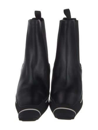 Christian Dior Leather Striped Chelsea Boots