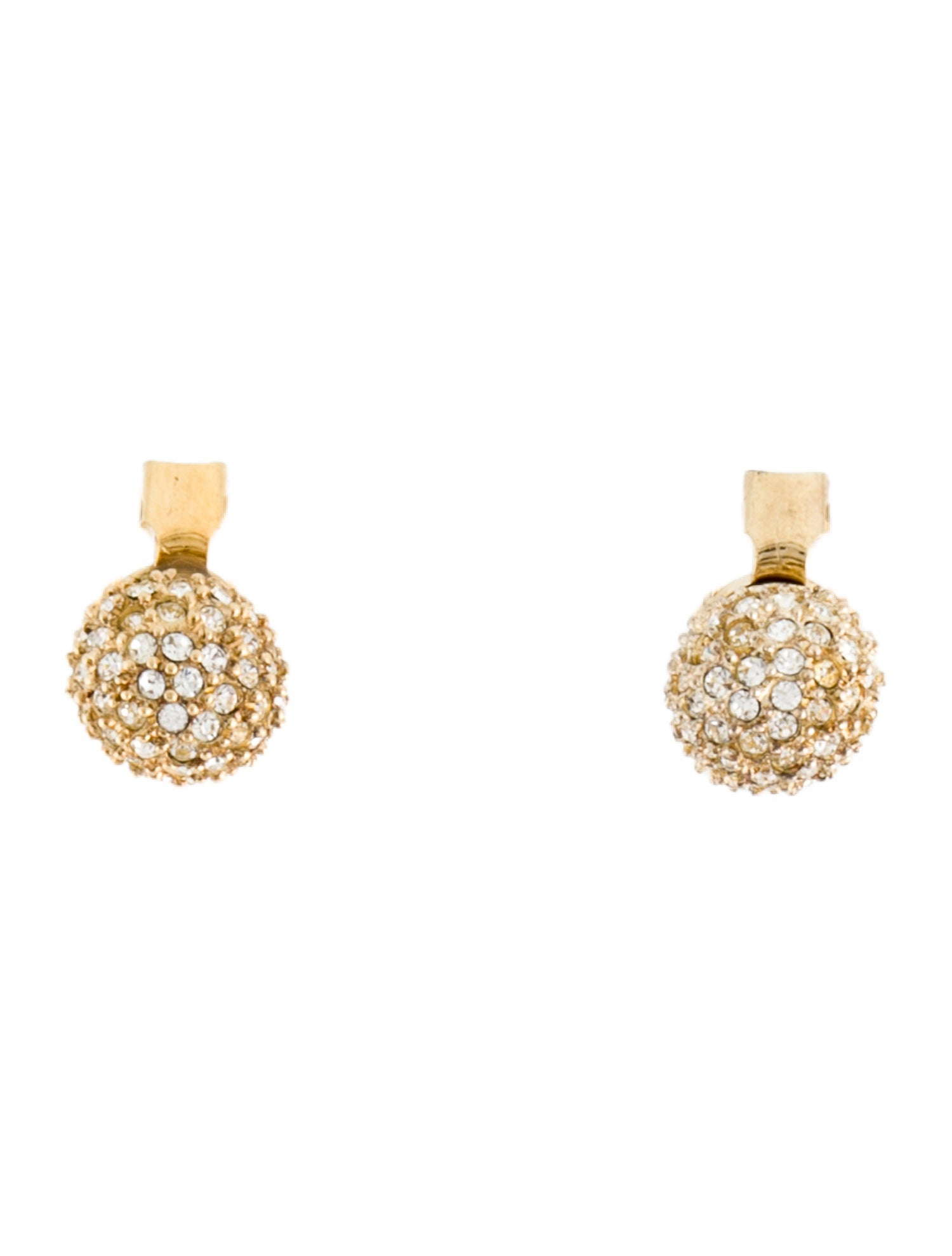 Christian Dior Vintage Crystal Ball Clip-On Earrings